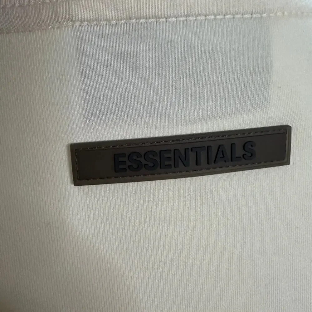 Fear of God Esssentials Long Sleeve T- Shirt Cream XXS Minimal  Logo Back Unisex